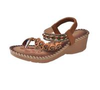 Allbestop Sandale Orthopedique Sandales Féminines Polyvalentes Pour L’ Été Avec Bout Ouvert Et Élastique Enfiler Et Talon Compensé Moyen Parfaites Pour Loisirs Vacances Promesse De Confort Style Estiv