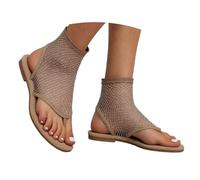 Allbestop Sandales Bride Cheville Femme, Tongs Femme Confortable Chaussures Plates Pantoufle Chaussure Été Chausson Stitch Chaussures de Plage(Blanc,36.5)