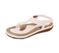 Allbestop Sandales Chaussures de Plage Femme, Tongs Cuir Chaussures de Bain Plates et Souples Pantoufles Femme Été Femmes Été Chaussons d'Intérieur pour Femmes Sandales Plage Antidérapantes(Blanc,41)