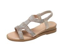 Allbestop Sandales Compensées Sandales Polyvalentes Pour Femmes Et Filles - Confort Et Style Estival Pour Plage Usage Quotidien(Or,39)