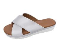 Allbestop Sandales Été Confortable Compensées Plateforme pour Femme, Sandales Femme Compensées Claquette Orthopédique Hauts Talons Printemps Pantoufles Nue Pied Bottines Été(Blanc,35)
