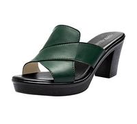 Allbestop Sandales Femme Compensées,Bâton De Talon Eponge Chaussure Ivoire Mariage Claquette Piscine Femme Savate Homme Chaussons Bebe Mules Compensees Femme Été(Vert,37)