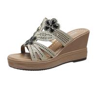 Allbestop Sandales Femme Été Sandales Compensées Décontractées Pour Dames Élégantes Avec Semelle Confortable Antidérapante Parfaite Été Promenade Quotidienne Légère Tendance Mode(Le noir,40)