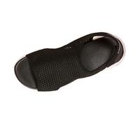Allbestop Sandales Femme Ete Sandales Décontractées À Semelle Épaisse Avec Tissage Volant Surdimensionné Chaussures Sport Respirantes Pour Femme Design Bouche De Poisson Tendance(Le noir,38)