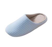 Allbestop Sandales Habillées pour Pantoufles en Coton Chaudes pour Femmes, Automne et Hiver, Couleur Unie rayée, Pantoufles d'intérieur et silencieuses la Maison Bottes Mi-Mollet Femmes(Bleu Ciel,41)