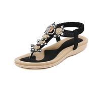 Allbestop Sandales Mode Femme, Tongs Femme Cuir Sandales à Plate-Forme Pantoufle Été Chaussure d'Été Chausson Orthopédique Tongs de Plage et Claquettes de Piscine(Noir,40)