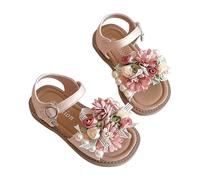 Allbestop Sandales Plage et Piscine Enfants, Chaussure Orthopédique Fille Chaussure Princesse Pied Nu Fille Rome Flat Slope Talons Sandales Escamotées Peep Toe Pantoufle Enfant Chaussures(Rouge,30)