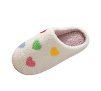 Allbestop Sandales Plates Taille 8 Nouveau confortable maison couleur amour hiver coton pantoufles hommes et femmes Couples semelle épaisse chaud coton pantoufles Bottes Cheville Grande(Blanc1,39)