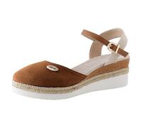 Allbestop Sandales pour La Maison Sandales Espadrilles Espagnoles pour Femmes - Chaussures Durables et Vegan. Style Classique, Tige en Toile Biologique, Semelle Intérieure Confortable,(Marron,39)