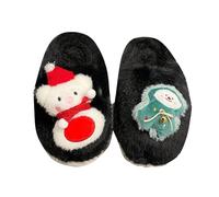 Allbestop Sandales Soft Air à Semelle Plate et Bout fermé pour Femme avec Motif cerf de Noël Escarpins Petit Talon Carré (Noir,37)