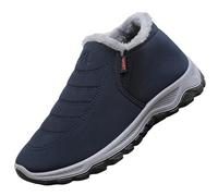 Allbestop Santiag Femme, Ant Bottines Confortable Bottes de Neige Femme Bottines à Lacets Cuir d'Hiver Femmes Bottes Imperméables Remonte Chaussure(Bleu marine,38)