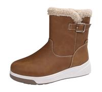 Allbestop Santiag Femme, Ant Bottines Confortable Bottes Neige Femme Bottines à Lacets Cuir Hiver Chaudes Stivali Western Alti Fino Al Ginocchio pour Chaussures Confortables(Marron,39)