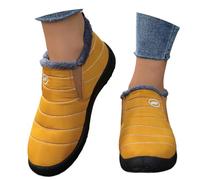 Allbestop Santiag Femme, Bottines pour Femme Bottes Neige Mode Bottes à Lacets Hiver Bottines Chaudes Stivali Western Alti Fino Al Ginocchio pour Chaud en Hiver(Jaune,46)