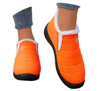 Allbestop Santiag Femme, Bottines pour Femme Bottes Neige Mode Bottes à Lacets Hiver Bottines Chaudes Stivali Western Alti Fino Al Ginocchio pour Chaud en Hiver(Orange,41)