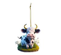 Allbestop Suspension Cuisine Vintage Industrielle Pendentif de Voiture en Forme de Vache de Dessin animé Mignon, décoration d'arbre de Maison, Ornement d'arbre de Noël pour la Maison Lampe Suspendu (