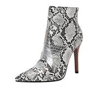 Allbestop Talon Femme, Bottes Cowboy Femme Elégantes Bottines Mollets Larges Western Boots Bottes Orthopédiques Imperméables Et Chaudes en Fourrure Fold Over Boots Chaussures de Neige Sorel(Blanc,42)