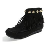 Allbestop Talon Femme, Chaussure Femme Hiver Bottines Bottes Montantes à Lacets Chelsea Boots Damen Chaussures de Neige Talon(Noir,42)