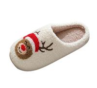 Allbestop Talonnette Grandissante 5 Cm pour couples, mignonnes pantoufles de dessin animé taureau et cheval pour hommes et femmes, pantoufles chaudes à semelle épaisse Range Chaussures(Blanc,43)