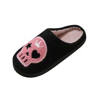 Allbestop Talons pour Femmes Habillées Bout Fermé Hommes et Femmes, Pantoufles d'intérieur en Coton avec Couronne SK Ull pour Halloween, Nouvelle Plage(Noir,37)