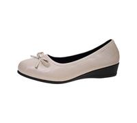 Allbestop Tennis Femme Chaussures Décontractées Féminines Alliant Élégance Et Confort pour Un Usage Quotidien avec Bout Rond Nœud Et Petit Talon Parfaites pour Printemps Été(Beige,36)