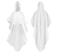 Allbestop Terrifier Costume Halloween Manteau Cape Médiéval Halloween Gothique Unisexe Grande Avec Capuche Amovible Fermeture Boutonnée Laine Texturée Style Punk Rock(Blanc,M)