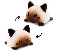 AllBlue - Peluche à rabat - Design double face réversible - Cadeau mignon pour les enfants - Peluche douce avec humeur changeante - Facile à basculer avec 2 émotions dans le mal et l'amour (chat)