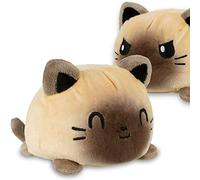 AllBlue® - Peluche à Rabat - Doudou Doux d'humeur à Retourner - Cadeau Mignon pour Les Enfants - Design Double Face avec Humeur Changeable - Flippant avec 2 émotions en Mal et Amour (Siam)