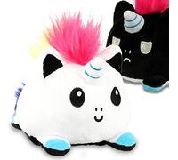 AllBlue Products Peluche flip - Doudou d'ambiance positif/féroce - Cadeau pour femmes, enfants, petite amie, porte-bonheur (licorne)