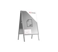 ALLboards Chevalet Porte-Affiche Double Face Cadre en Aluminium Gris - Format A1