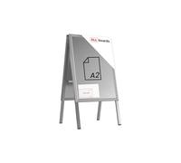 ALLboards Chevalet Porte-Affiche Double Face Cadre en Aluminium Gris - Format A2