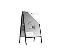 ALLboards Chevalet Porte-Affiche Double Face Cadre en Aluminium Noir - Format A1