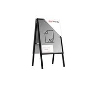 ALLboards Chevalet Porte-Affiche Double Face Cadre en Aluminium Noir - Format A2