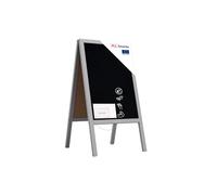 ALLboards Chevalet Stop Trottoir avec Cadre en Bois Laqué Gris 118x61cm, Chevalet Ardoise