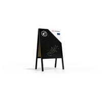 ALLboards Chevalet Stop Trottoir avec Cadre en Bois Laqué Noir 100x60cm, Chevalet Ardoise