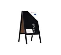 ALLboards Chevalet Stop Trottoir avec Cadre en Bois Laqué Noir 118x61cm, Chevalet Ardoise