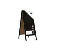 ALLboards Chevalet Stop Trottoir avec Cadre en Bois Laqué Noir 150×61 cm, Chevalet Publicitaire