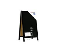 ALLboards Chevalet Stop Trottoir avec Cadre en Bois Laqué Noir 78×44 cm, Chevalet Publicitaire