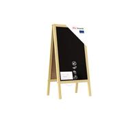 ALLboards Chevalet Stop Trottoir avec Cadre en Bois Naturel Laqué 100x60cm, Chevalet Ardoise