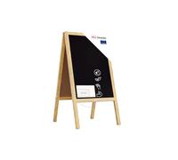 ALLboards Chevalet Stop Trottoir avec Cadre en Bois Naturel Laqué 118x61cm, Chevalet Ardoise