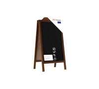ALLboards Chevalet Stop Trottoir Cadre Supérieur Ondulé avec Cadre en Bois Laqué 100x60cm, Chevalet Ardoise