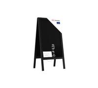 ALLboards Chevalet Stop Trottoir Etanche avec Cadre en Bois Laqué Noir 118x61cm, Chevalet Ardoise