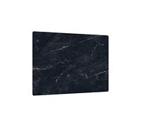 ALLboards Plaque de Protection en Verre Trempé Universel et Multifonction 60x52cm avec Motif Marbre Noir, Planche à Découper, Plateau en Verre