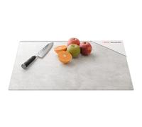 ALLboards Plaque de Protection en Verre Trempé Universel et Multifonction BÉTON II 60 x 52 cm Planche à Découper, Plateau en Verre