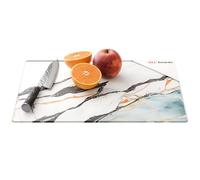 ALLboards Plaque de Protection en Verre Trempé Universel et Multifonction - Planche à Découper & Plateau en Verre 30x40cm avec Motif Anthracite Marbre Or