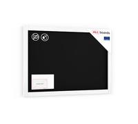 ALLboards Tableau à Craie Noir avec Cadre en Bois Blanc 90x60cm, Tableau pour Ecrire