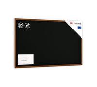 ALLboards Tableau à Craie Noir avec Cadre en Bois Laqué 200x120cm, Tableau noir mural