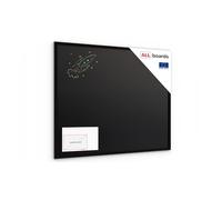 ALLboards Tableau à Craie Noir avec Cadre en Bois Noir 100x80cm, Tableau Noir