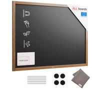 ALLboards Tableau à Craie Noir Magnétique étanche avec Cadre en Bois Laqué 120x90cm, Tableau Magnetique Mural
