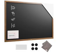 ALLboards Tableau à Craie Noir Magnétique étanche avec Cadre en Bois Laqué 150x100cm, Tableau Magnetique Mural