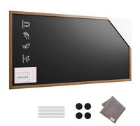 ALLboards Tableau à Craie Noir Magnétique étanche avec Cadre en Bois Laqué 200x100cm, Grande ardoise craie